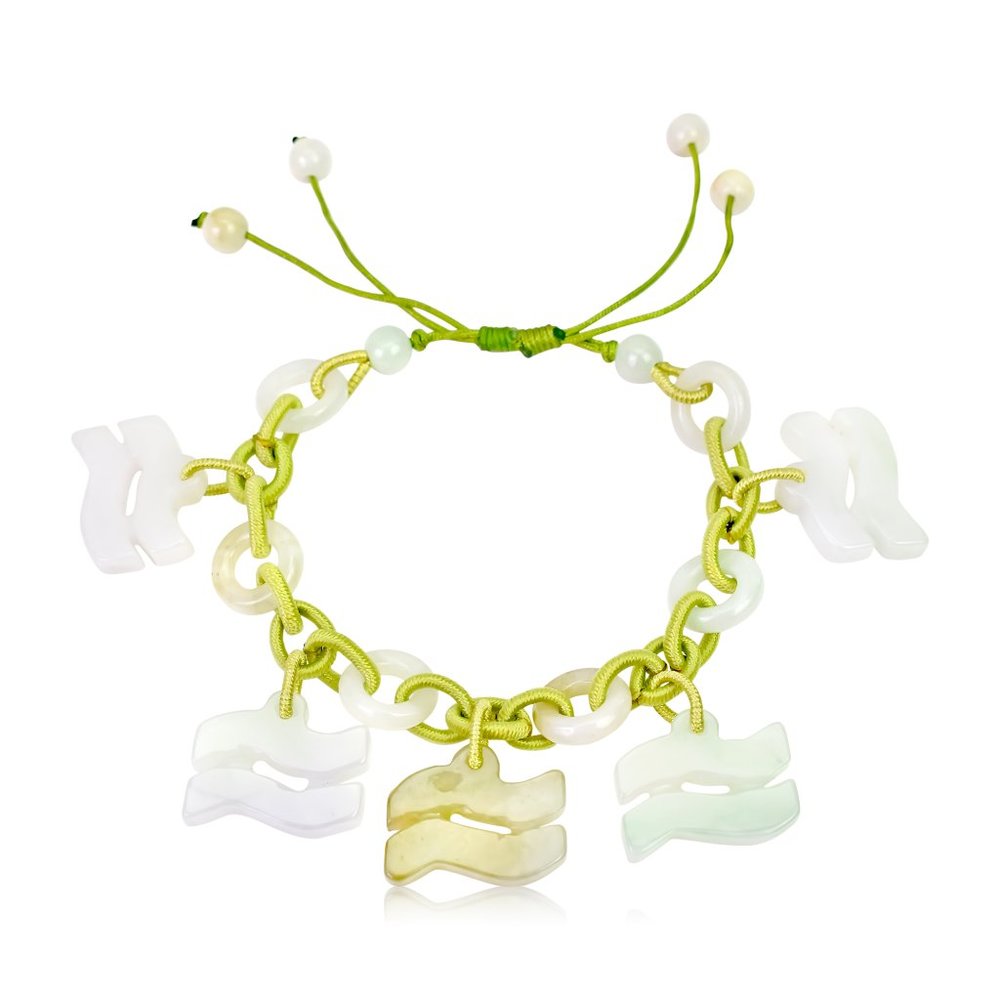 Aquarius Astrology Handmade Jade Bracelet